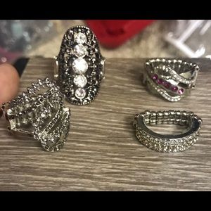 Lot of 4 stretchy band rings NEW nickel free